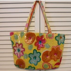 Yellow & multicolored daisy sequin bag Christiana